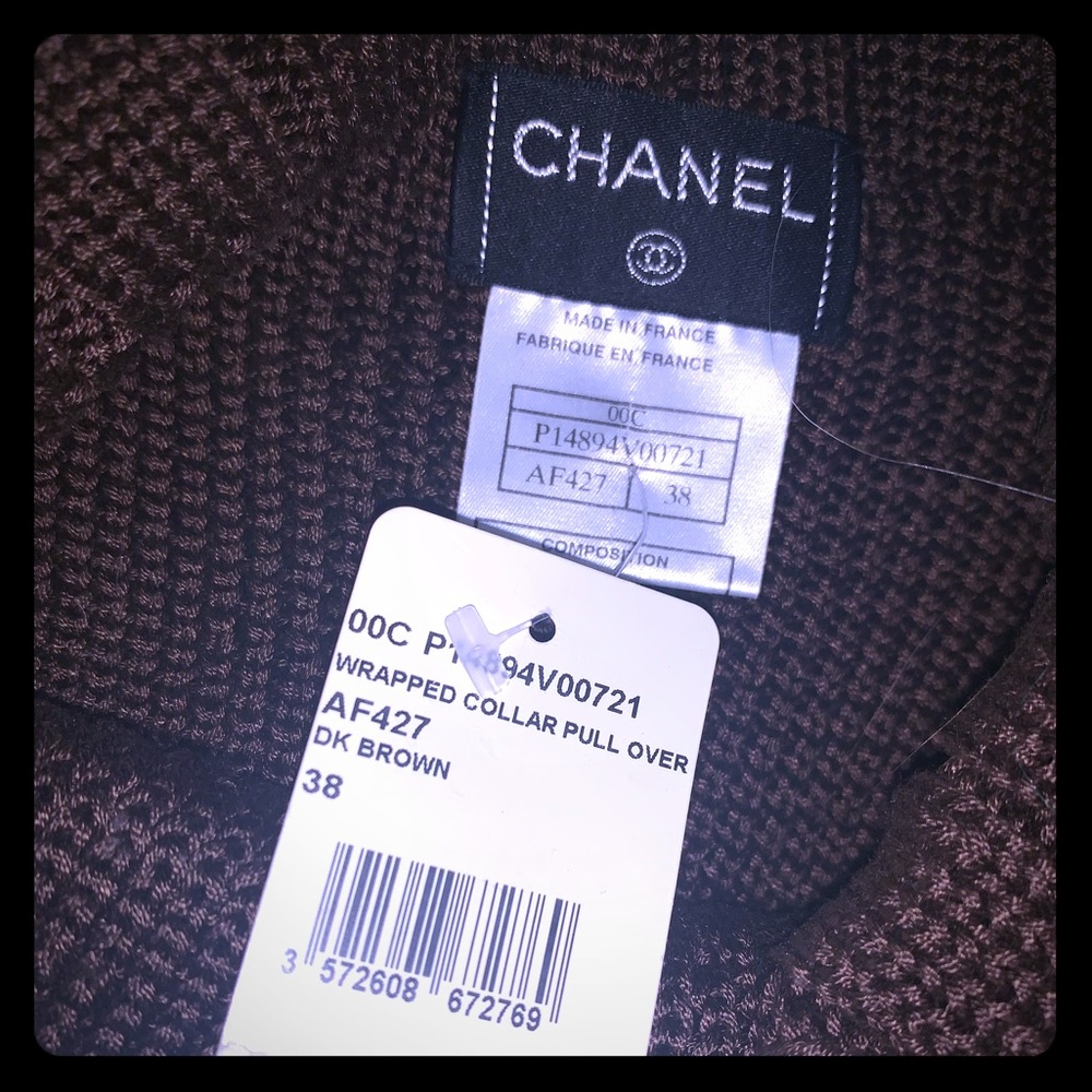 CHANEL WOMENS Wrapped Collar Pull Over
